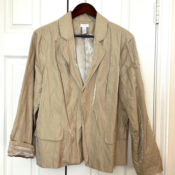 Chico’s long sleeve Jacket Blazer with metallic gold - Picture 2 of 9